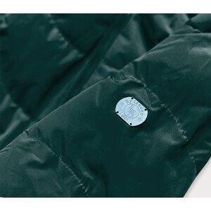 Dámská zimní bunda v lahvově zelené barvě s kapucí (M-21306) zielony L (40)
