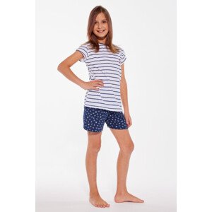 Dívčí pyžamo GIRL YOUNG KR 246/103 MARINE bílá 152