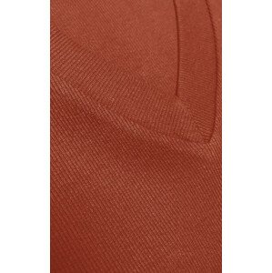 Vypasované oranžové dámské žebrované šaty (5579-20) odcienie pomarańczowego M (38)