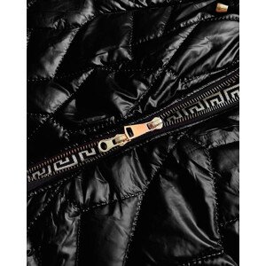 Černá dámská bunda s ozdobným prošíváním (B8092-1) odcienie czerni XXL (44)