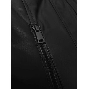 Krátká černá dámská bunda ramoneska se stojáčkem J Style (11Z8127) odcienie czerni S (36)