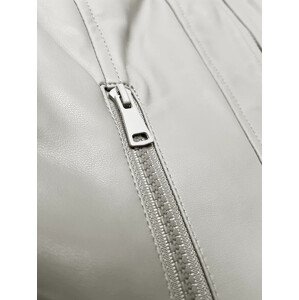 Krátká dámská bunda ramoneska v barvě ecru se stojáčkem J Style (11Z8127) odcienie bieli S (36)