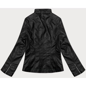 Černá klasická plus size bunda z eko-kůže J Style (11Z8133) odcienie czerni 46