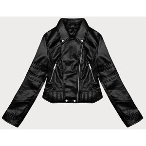 Černá dámská bunda ramoneska s ozdobným prošíváním J Style (11Z8129) odcienie czerni L (40)