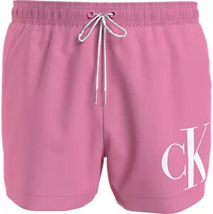 Pánské plavky SHORT DRAWSTRING KM0KM00967 TFZ růžové - Calvin Klein XL