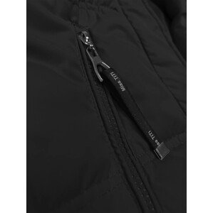 Volná černá dámská vesta s kapucí (2655) odcienie czerni S (36)