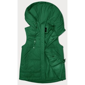 Volná zelená dámská vesta s kapucí (2655) zielony S (36)