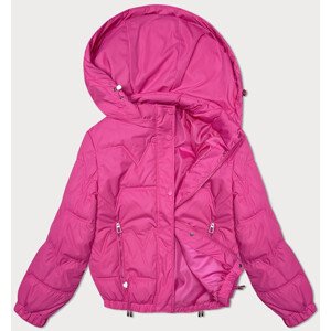 Růžová prošívaná bunda s odepínací kapucí Miss TiTi (2482) růžová S (36)