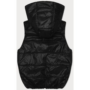 Černá péřová vesta s odepínací kapucí (B8247-1) odcienie czerni S (36)