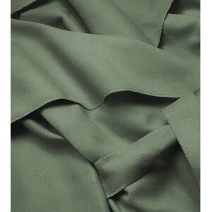 Minimalistický dámský kabát ve světle khaki barvě (747ART) odcienie zieleni ONE SIZE