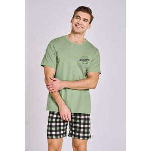 Pánské pyžamo Carter zelené s nápisem zelená M