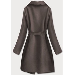Minimalistický dámský kabát v chladné hnědé barvě (747art) odcienie brązu ONE SIZE