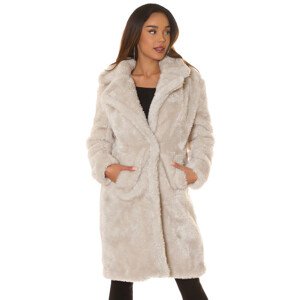 Sexy zimní kabát z umělé kožešiny barva BEIGE velikost L