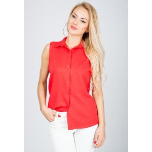 Elegantní dámská košile s límcem - červená, Velikost: S