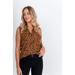 Dámská košile s leopardím motivem - hnědá, Velikost: M