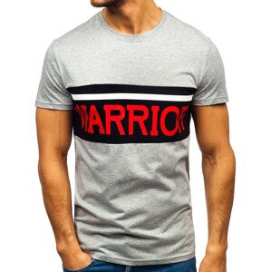 Pánské tričko s potiskem "Warrior" 100701 - šedá, Velikost: M