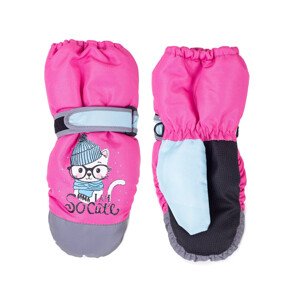 Yoclub Dětské zimní lyžařské rukavice REN-0310G-A110 Pink 12