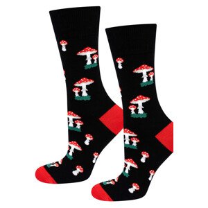 Ponožky SOXO - PAN MUCHOMOR (Pan Muchomůrka) černá 40-45