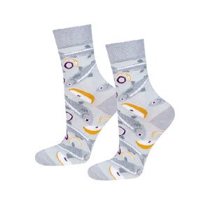 Ponožky SOXO ve sklenici - Sleď ve smetaně šedá 35-40