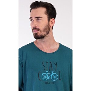 Pánská noční košile s dlouhým rukávem Adam tm.zelená - Vienatta L