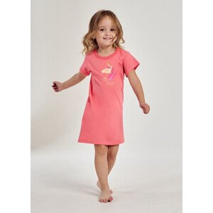 Dívčí noční košile Mila růžová s jednorožcem  110