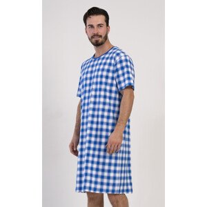 Pánská noční košile Karel Modrá s bílou - Vienetta modro-bílá L