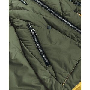 Khaki dámská asymetrická bunda (0955#) odcienie zieleni XXL (44)