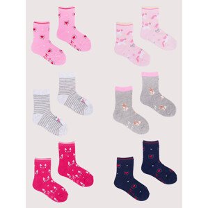 Yoclub Ponožky vzor 6-Pack SKA-0006G-AA00-010 Vícebarevné 27-30