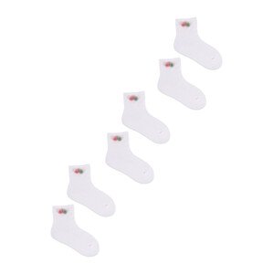 Yoclub Kotníkové ponožky bez vzoru lodiček - 3 balení SKC/3D-AP/3PAK/GIR/002 White 20-22