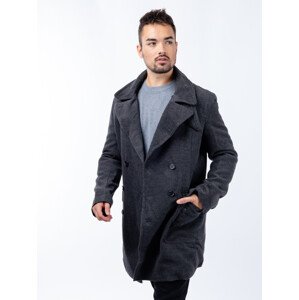 Pánský kabát GLANO - tmavě šedý Velikost: M