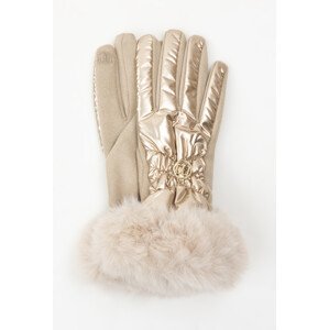 Monnari Rukavice Dámské rukavice s kožešinou Beige L/XL