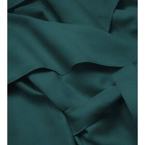 Tmavě zelený minimalistický dámský kabát (747ART) odcienie zieleni ONE SIZE