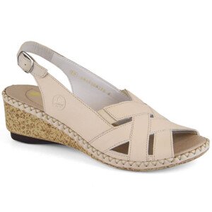 Kožené pohodlné sandály Rieker W RKR682 beige 37