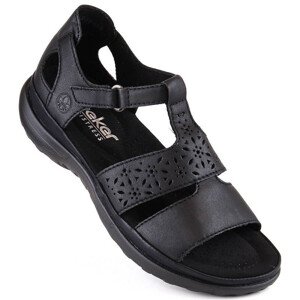 Kožené pohodlné sandály Rieker W RKR668 black 37