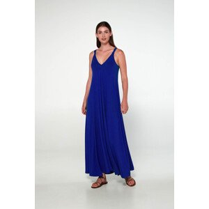 Vamp - Dlouhé jednobarevné šaty 20509 - Vamp blue lapis S