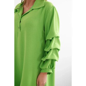 Oversized šaty s ozdobnými rukávy jasně zelená UNI