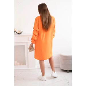 Oversized šaty s ozdobnými rukávy pomeranč UNI