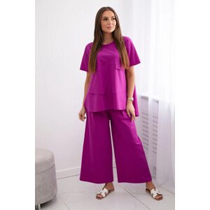 Komplet new punto kalhot + halenky tmavě fialová UNI