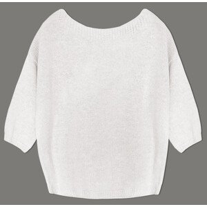 Volný svetr v ecru barvě s mašlí na zádech (759ART) odcienie bieli ONE SIZE