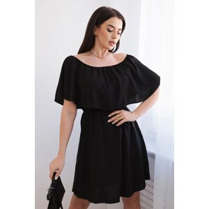Španělské šaty s pasem černý UNI