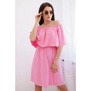 Španělské šaty s pasem světle růžová UNI
