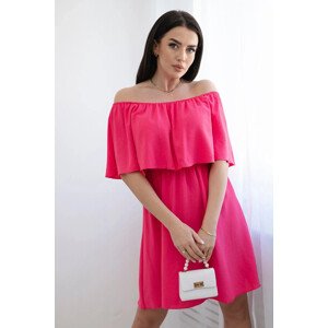 Španělské šaty s pasem růžový UNI