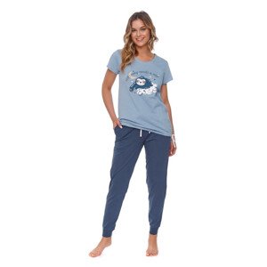 Mateřské dámské pyžamo Lenochod modré modrá XL