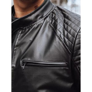Černá pánská kožená bunda Dstreet TX4228 Velikost: XL