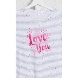 Dětská noční košile s dlouhým rukávem Love model 17844017 světle šedá 7 - 8