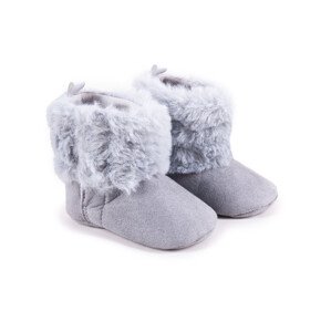 Yoclub Dívčí boty na suchý zip OBO-0188G-2800 Grey 6-12 měsíců