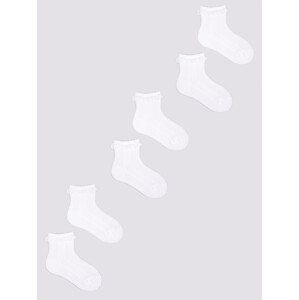 Yoclub Dívčí ponožky s volánkem 3Pack SKL-0008G-0100 White 3-6 měsíců