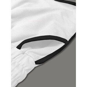 Bílé dámské šortky s kontrastní lemovkou (8K208-1) Barva: odcienie bieli, Velikost: L (40)