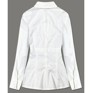 Bílá dámská košile se slzičkou pro zapínání ve výstřihu (8020) Barva: odcienie bieli, Velikost: M (38)
