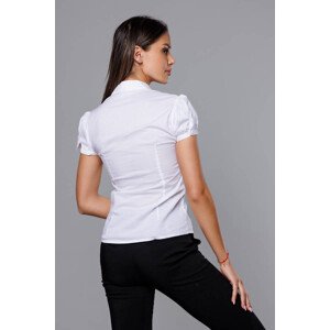 Bílá dámská košile s krátkými rukávy (0332#) Barva: odcienie bieli, Velikost: XL (42)
